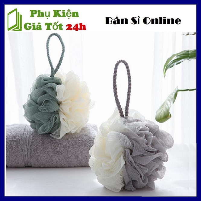 [HCM]⚡ Bông Tắm Tròn Cao Cấp Phối 2 Màu Loại Vừa Siêu Chắc Chắn - Bông tắm Tạo Bọt Phối 2 màu ⚡