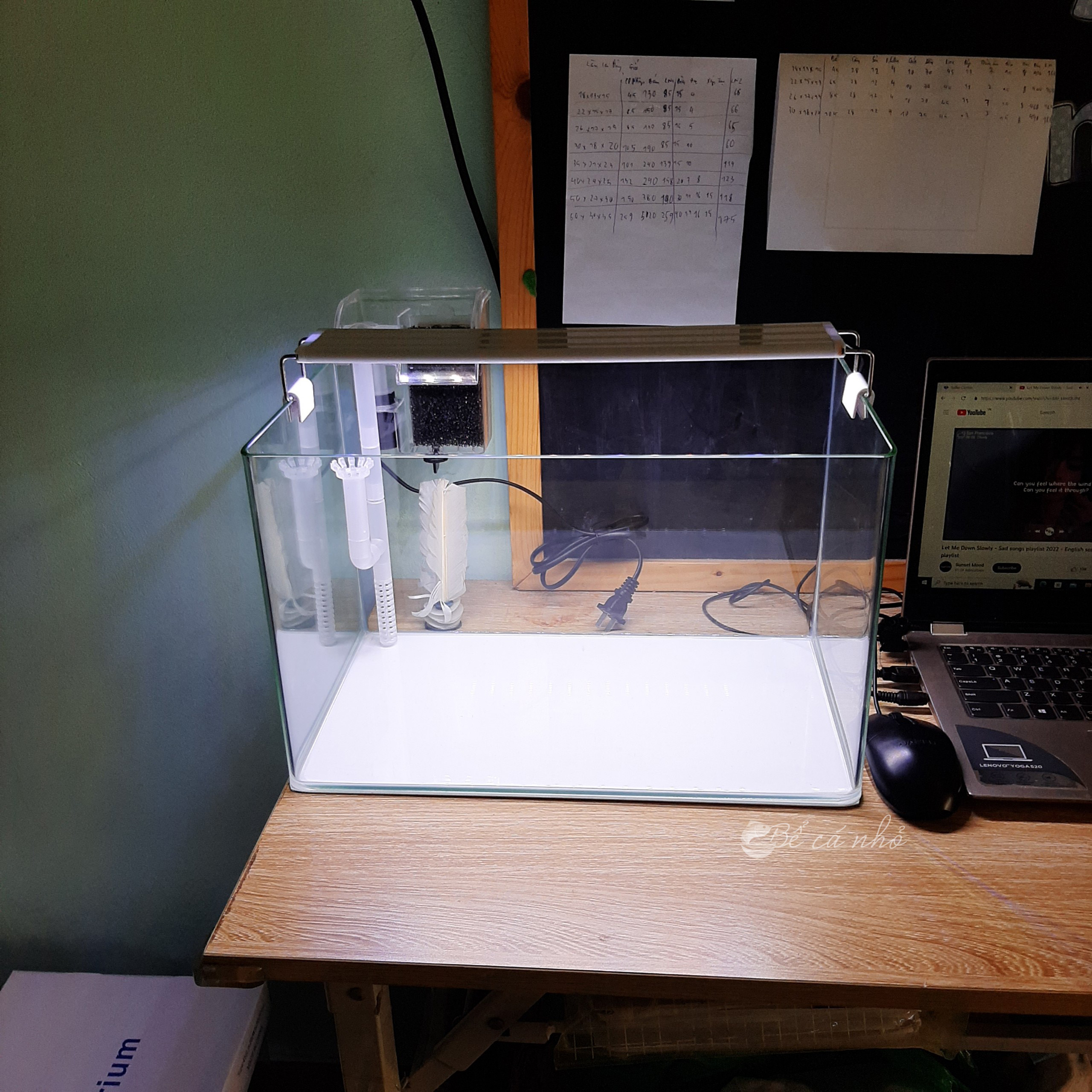 Bể cá đúc 40x24x25 cm mini để bàn