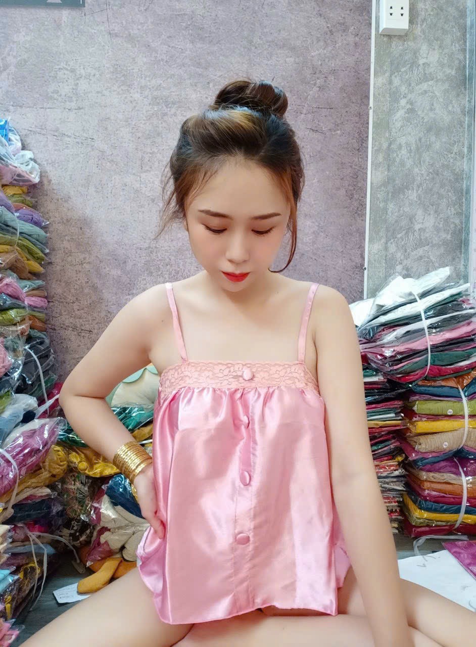 Set Đồ Hai Dây Phối Ren Vải Phi Lụa Có Tăng Đưa Mềm Mại Freesize Dưới 58kg - Set Bộ Đùi Phối Ren Vải Phi Lụa