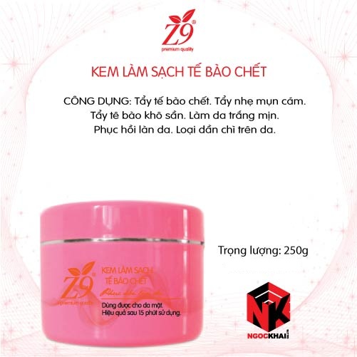 Kem tẩy tế bào chết z9 250g