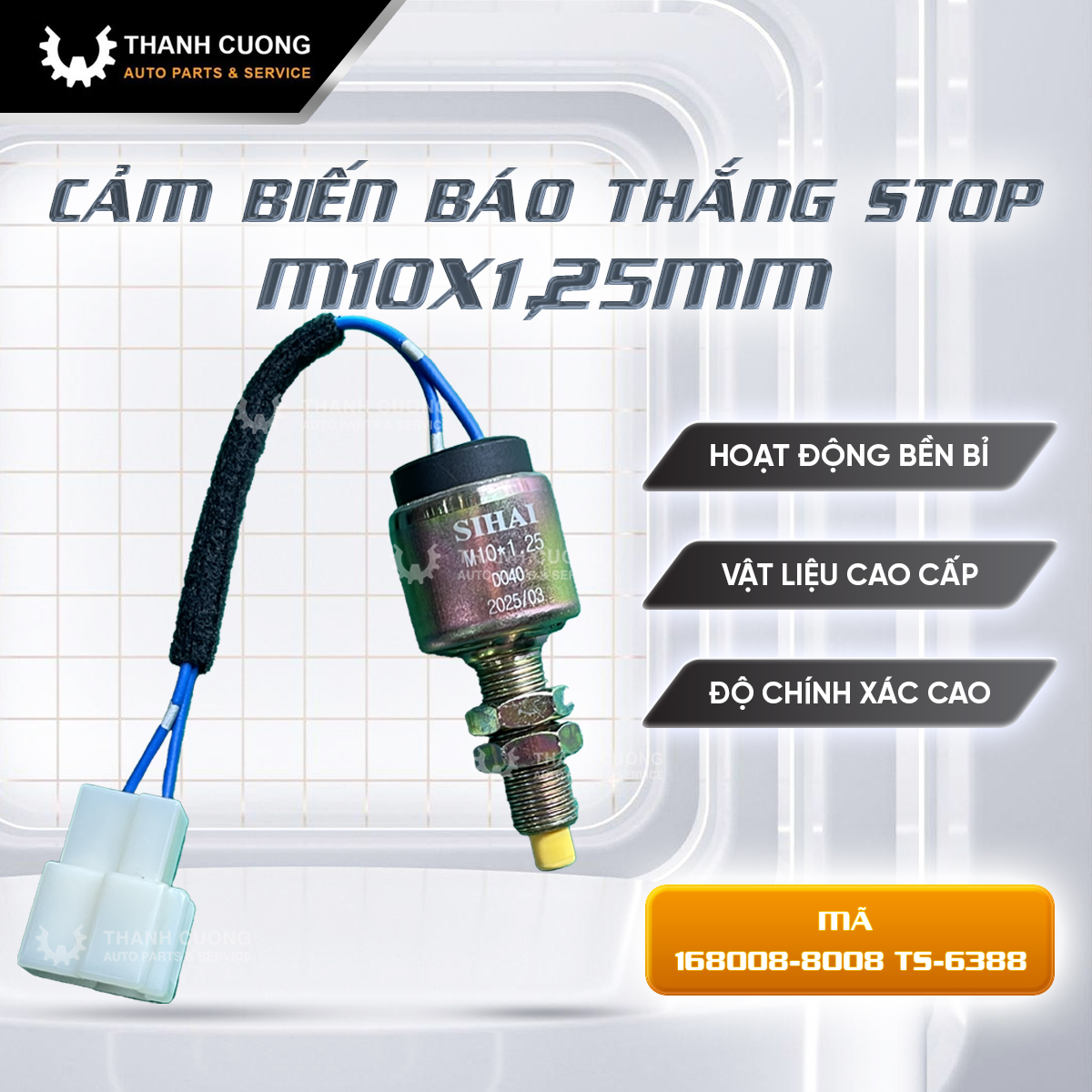 Công tắc, cảm biến báo thắng ( phanh ) Stop, loại dùng chung cho nhiều xe| Kích thước ren M10x1,25 mm | Giúp cảnh báo và lái xe an toàn
