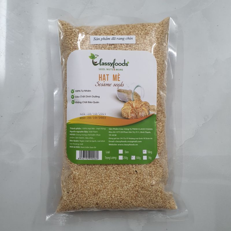 Hạt mè trắng - đã rang - 100gr