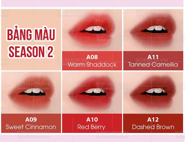 Son Black Rouge Air Fit Velvet Tint Ver.2 : A08, A09, A10, A11, A12