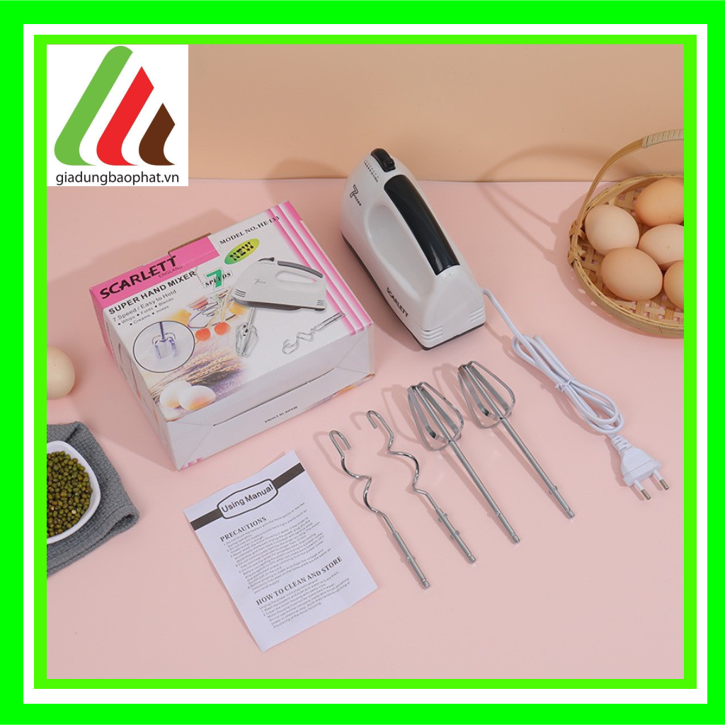 Máy đánh trứng/trộn bột cầm tay Scarlett tiện lợi mạnh mẽ - công suất 180W
