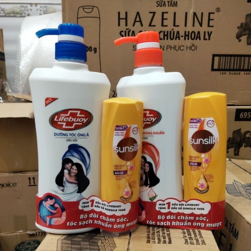 Dầu gội lifebuoy 640g tặng kèm xả sunsilk 140g