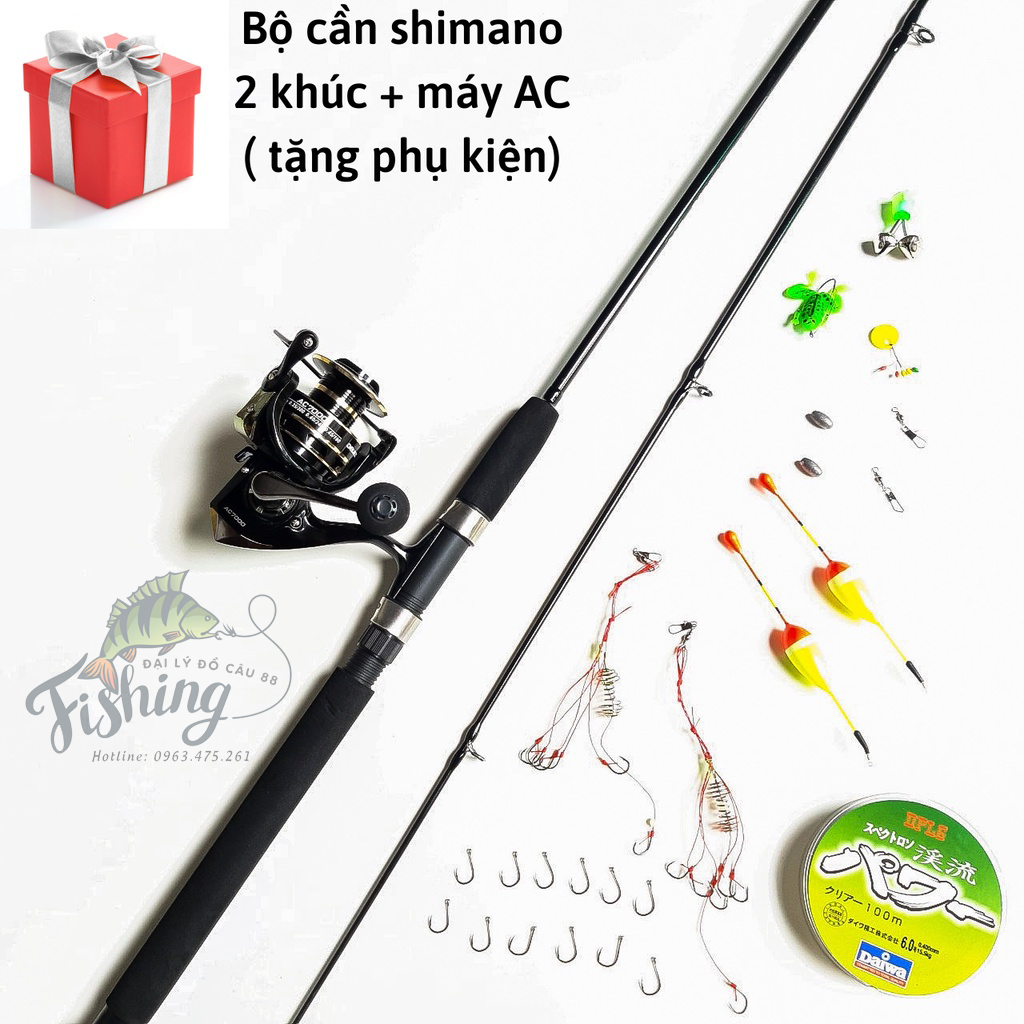 Bộ cần 2 khúc đặc giá rẻ đẹp khỏe - cần 2 khúc đặc đủ size- combo bộ cần câu