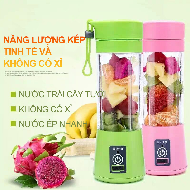 Máy ép trái cây mini cốc thủy tinh,xách tay sạc USB máy ép trái cây máy xay sinh tố nước ép trái cây