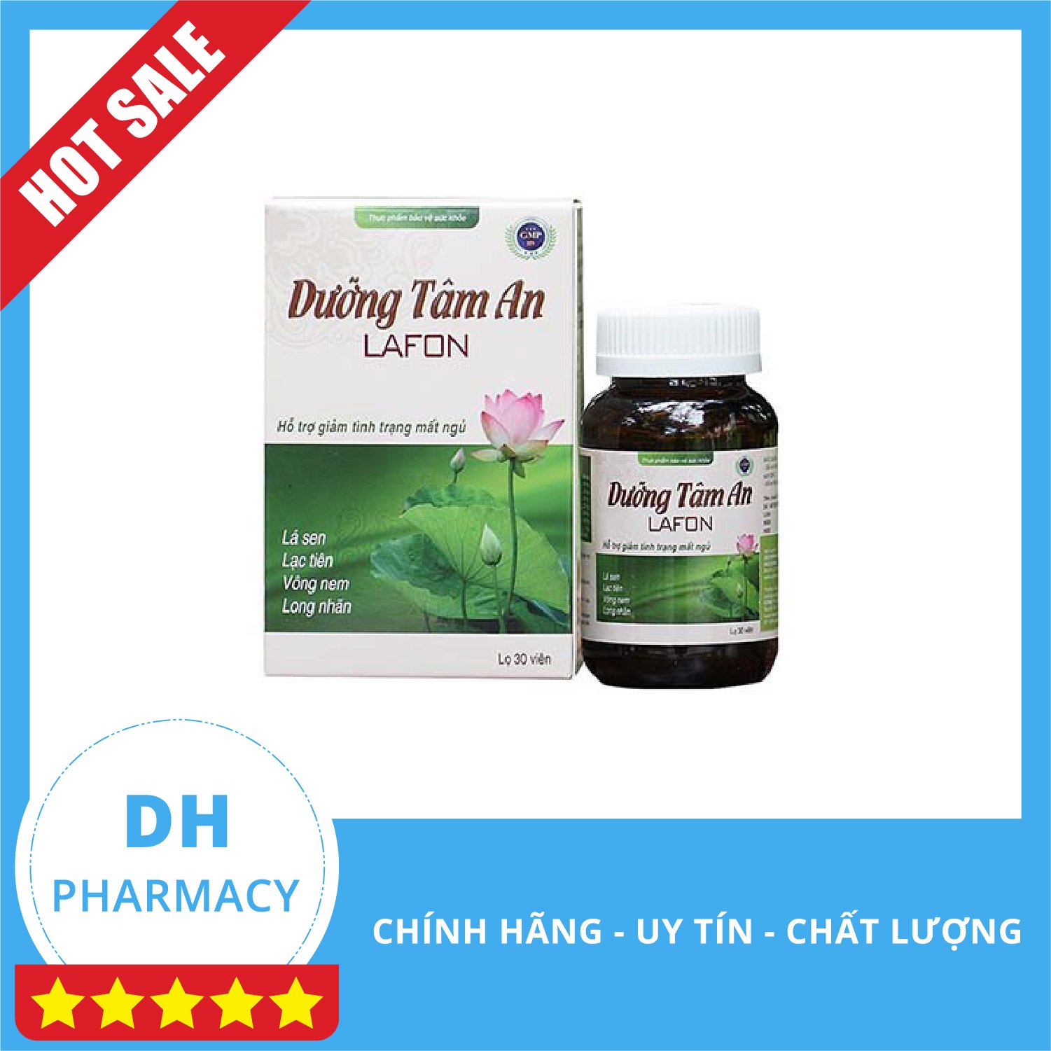 Viên uống hỗ trợ giúp ngủ ngon và sâu giấc, hỗ trợ mất ngủ Dưỡng Tâm An Lafon