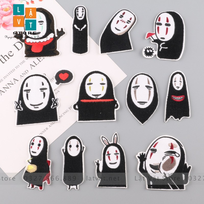 Patch ủi quần áo Vô diện Sticker miếng dán hình cực kì dễ thương dán Vali tủ lạnh...