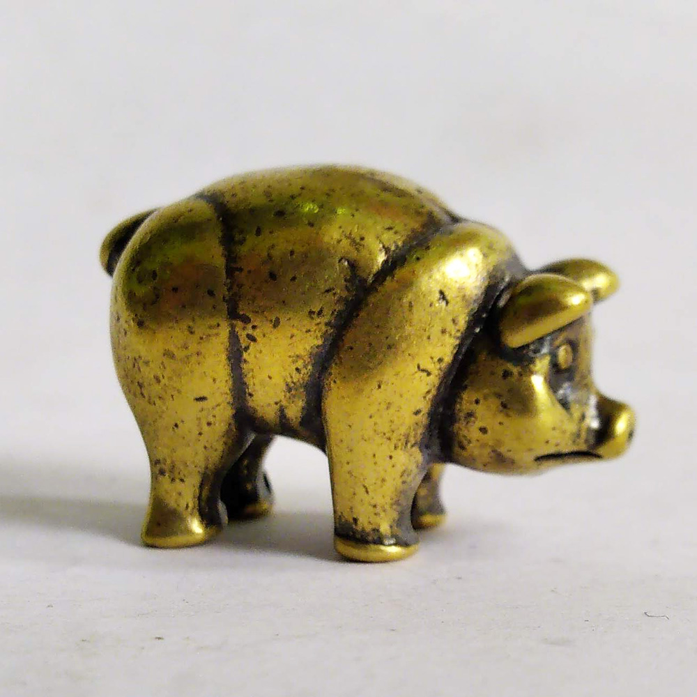 Heo mini bằng đồng giá rẻ làm phụ kiện tiểu cảnh/bonsai, phụ kiện bàn trà