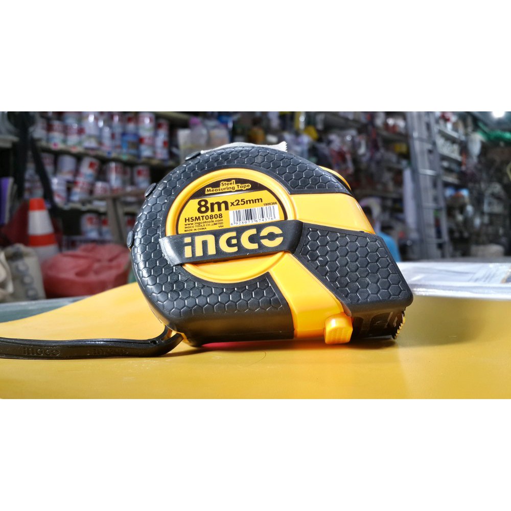 8mx25mm thước cuộn thép nền vàng ingco hsmt0808