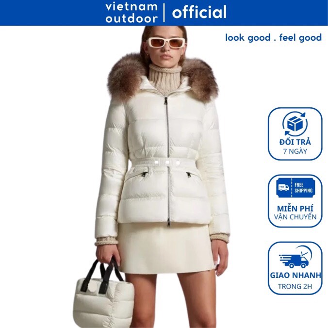 Áo khoác lông vũ nữ moncler - nón lông có thể tháo rời đẹp tuyệt vời - lông vũ cực ấm - đẳng cấp