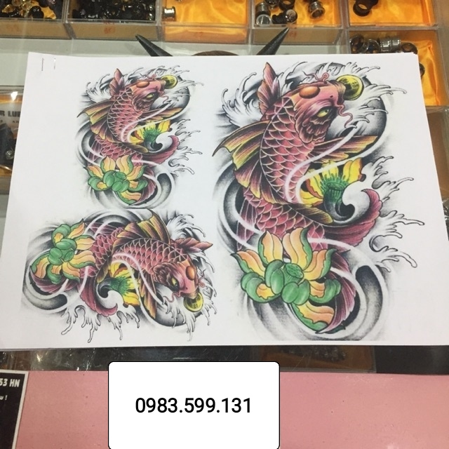 Mẫu hình xăm Cá Chép màu gợi ý ( 15 ~ 20 hình )