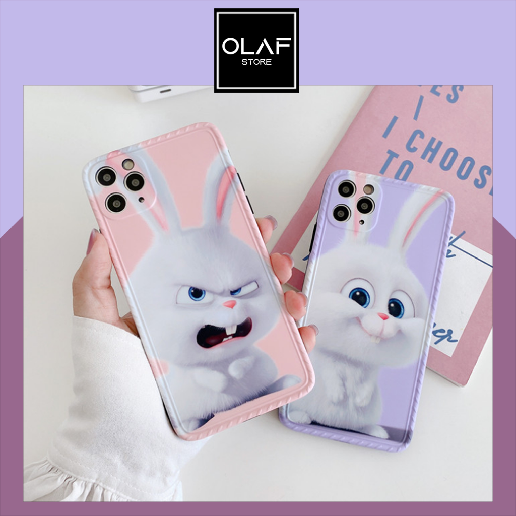 Ốp iPhone in hình thỏ Snowball ngộ nghĩnh đáng yêu. Thích hợp cho 7plus/ 8plus/ X/ XS/ XsMax/ 11/ 11ProMax