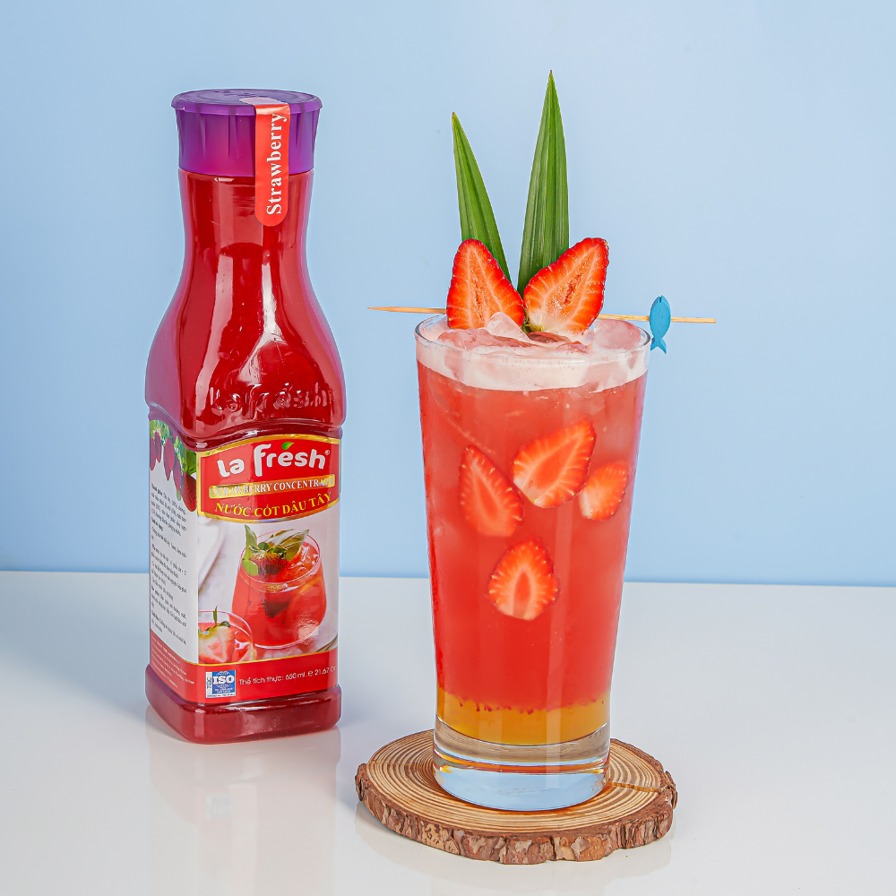 [HCM]Nước Cốt Dâu Tây Lafresh Đà Lạt Chai 650ml