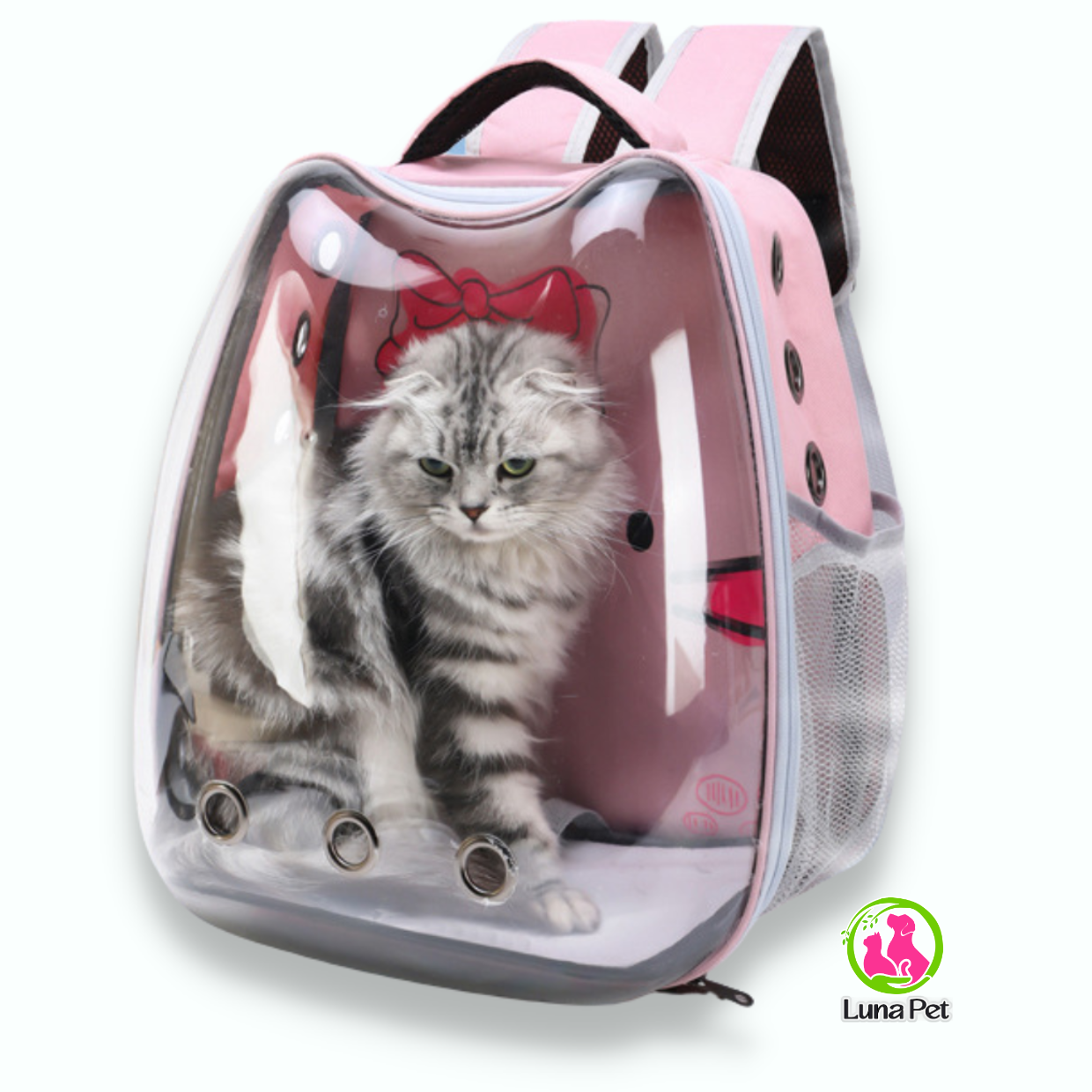 Balo phi hành gia vận chuyển chó mèo thiết kế hoạ tiêt hình mèo siêu dễ thương - balo đựng mèo Luna Pet BL04