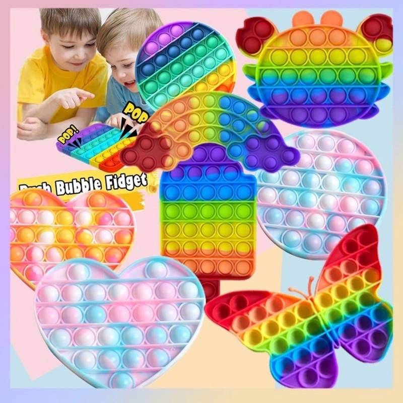 【Melovi】Đồ Chơi Bóp Tay Xả Stress Giảm căng thẳng cảm giác silicon áp lực tròn và vuông cho trẻ em Người lớn