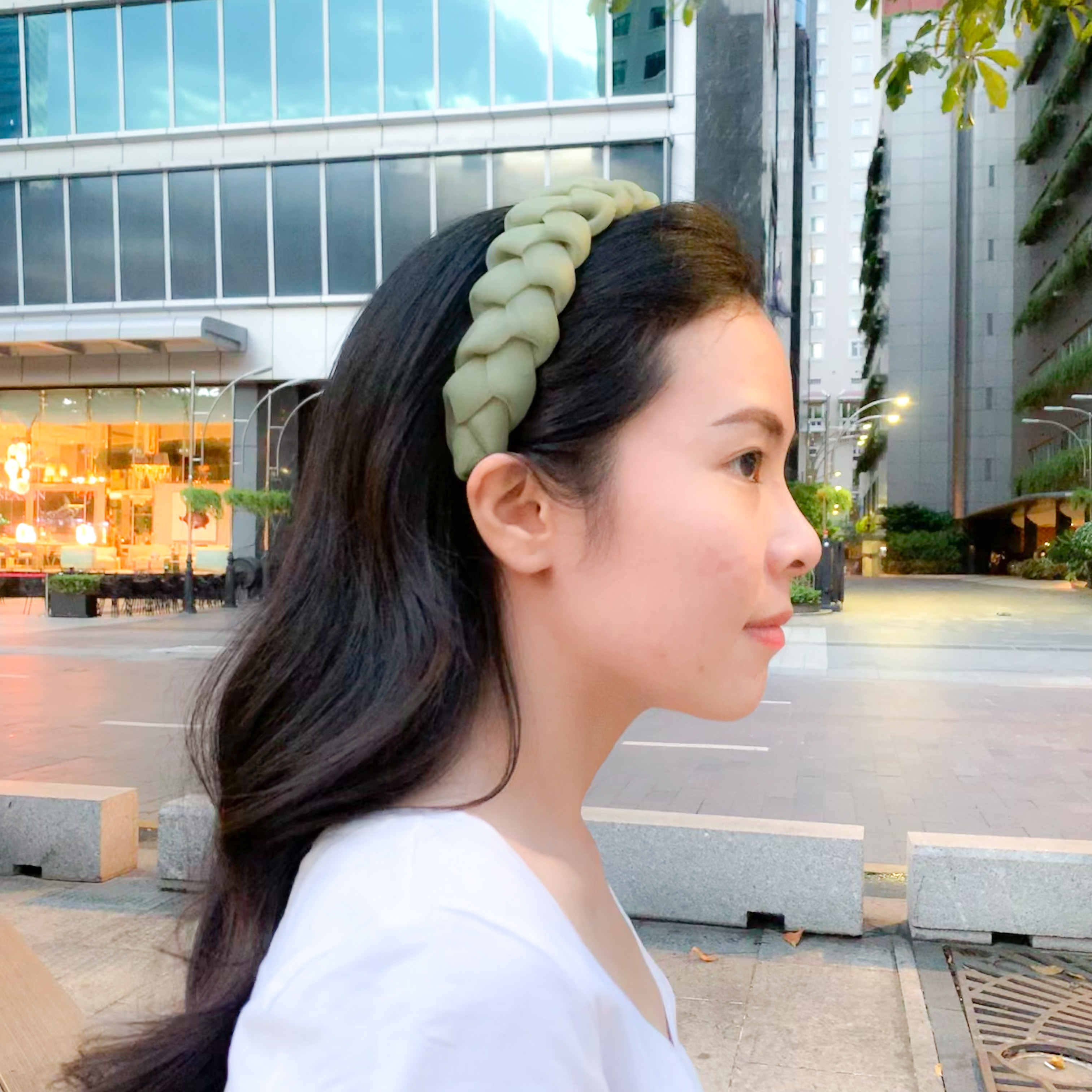 Băng đô cài tóc voan thắt bính Hàn Quốc nhiều màu