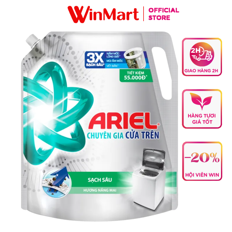 - Nước giặt đậm đặc Ariel túi 2kg