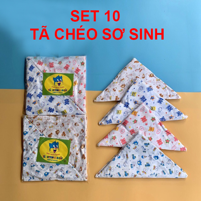 [Set 10] Tã chéo vải cotton cho trẻ sơ sinh, Tã chéo cotton cao cấp cho bé, kích thước 80x100cm