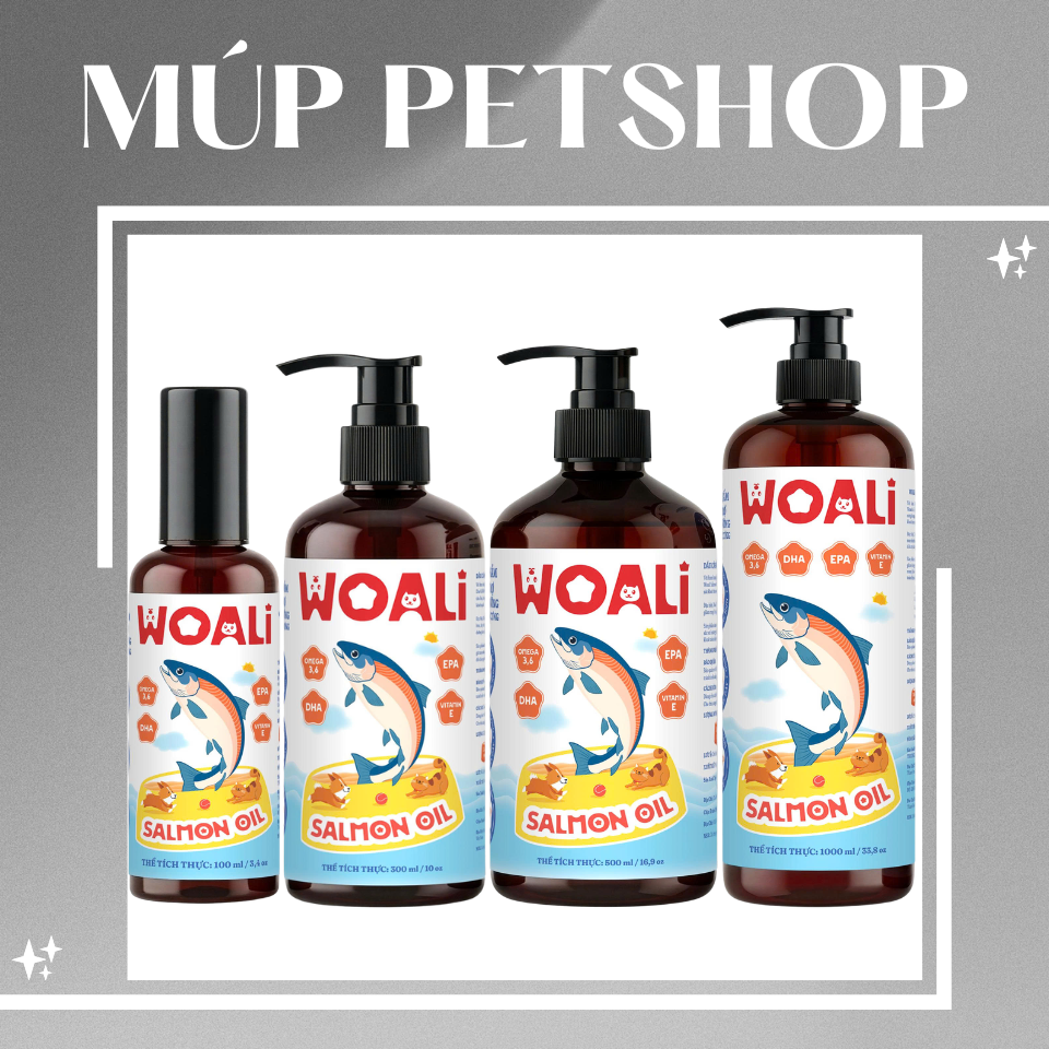 [Chai 100ml] Dầu Cá Woali, Dầu Cá Chó Mèo Nuôi Dưỡng Lông Da