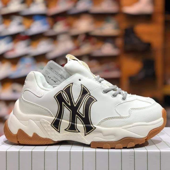 Giày sneaker mlb chữ ny đế nâu