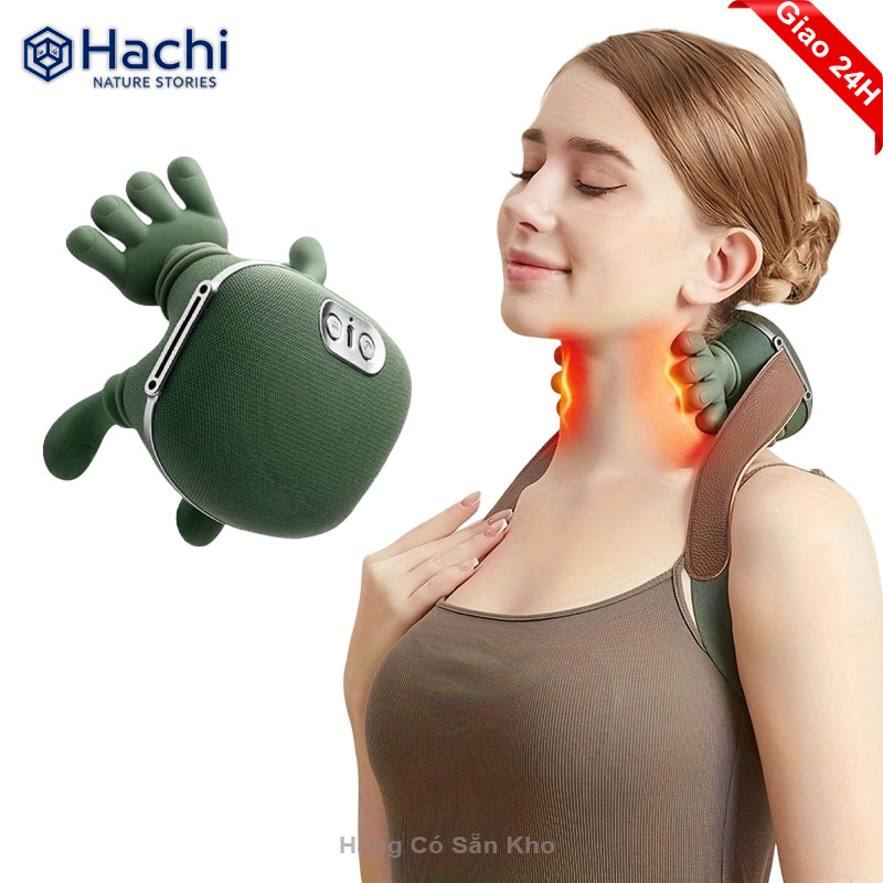 Máy mát xa mô phỏng bàn tay người N7 - Máy mát xa cổ đa chức năng, sạc không dây, có liệu pháp nhiệt và ánh sáng đỏ