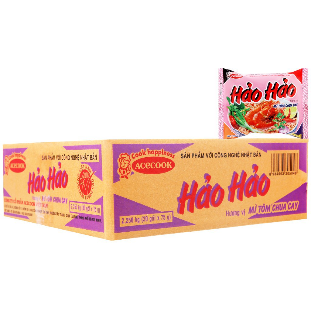 Thùng 30 mì hảo hảo tôm chua cay 75g