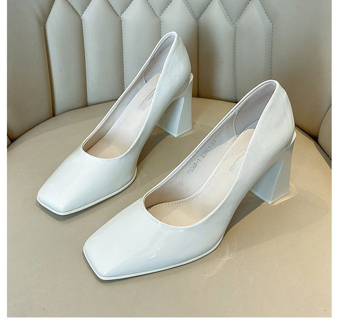 Giày mũi vuông gót cao 8cm hợp thời trang cho nữ
