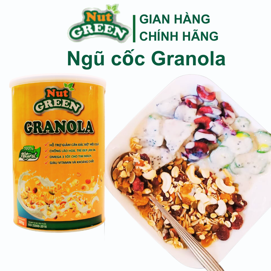 Granola super seed mix nutgreen fruit 500g