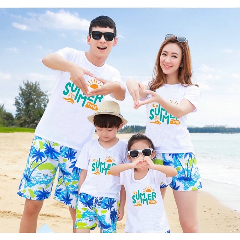 Bộ đi biển gia đình,áo nhóm chất đẹp giá 35k