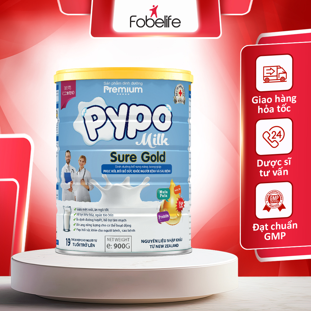 Sữa bột pypo sure gold hỗ trợ phục hồi bồi bổ sức khoẻ - hộp 900g