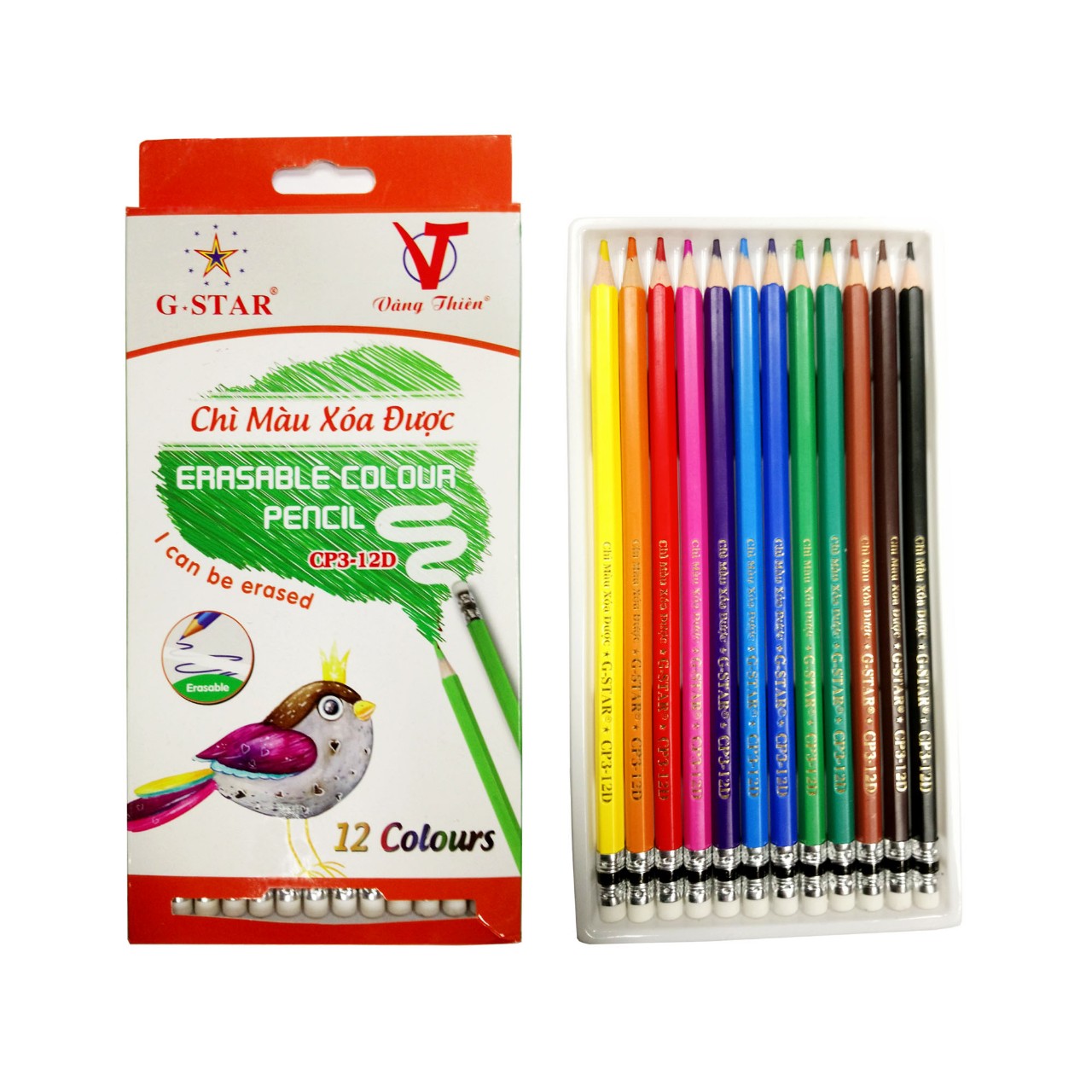 [HCM]CHÌ MÀU XOÁ ĐƯỢC 12 CÂY DÀI HIỆU GSTAR (TẶNG KÈM CHUỐT)