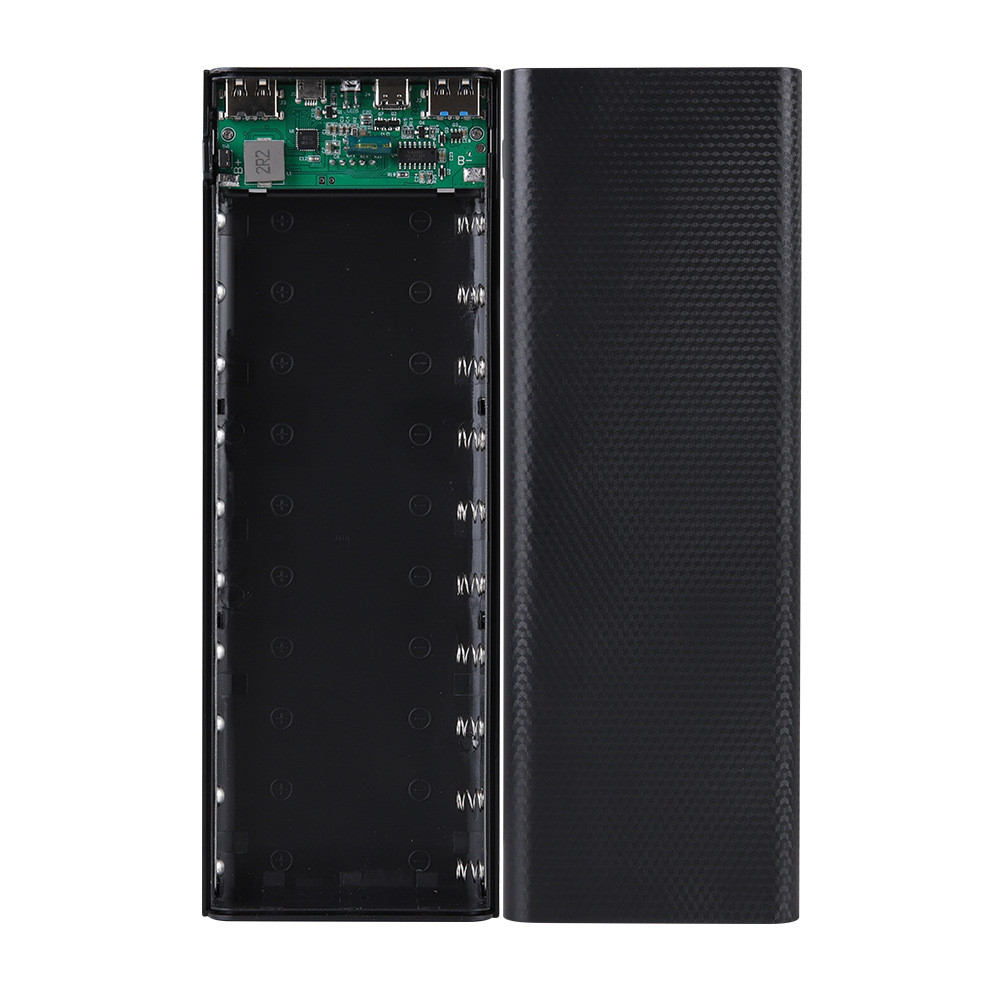 Mạch sạc dự phòng s10 hỗ trợ qc3.0 + box 10 cell pin 18650 không hàn , cổng typec - không có pin màu đen