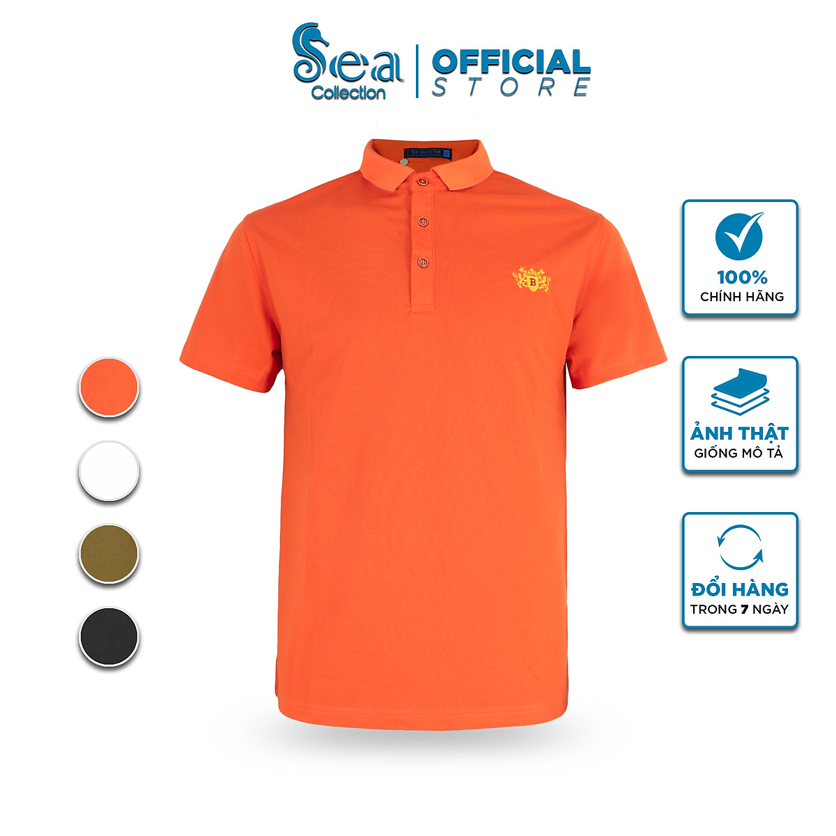 Áo thun polo nam sea collection thêu ong 8126 thun cá sấu