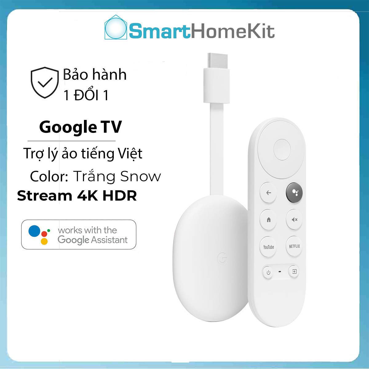 [NEW SEAL 100%] Google Chromecast with Google TV, Stream 4K HDR âm thanh Dolby Vision