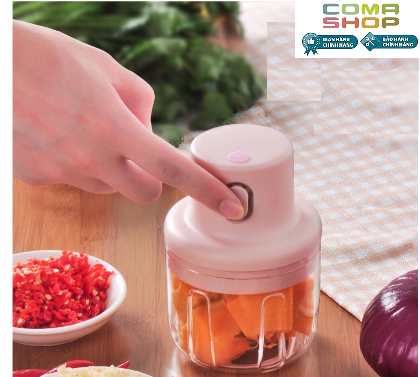 [HCM]MÁY XAY TÍCH ĐIỆN KHÔNG DÂY - MÁY XAY TỎI XAY THỨC ĂN MINI 250ML