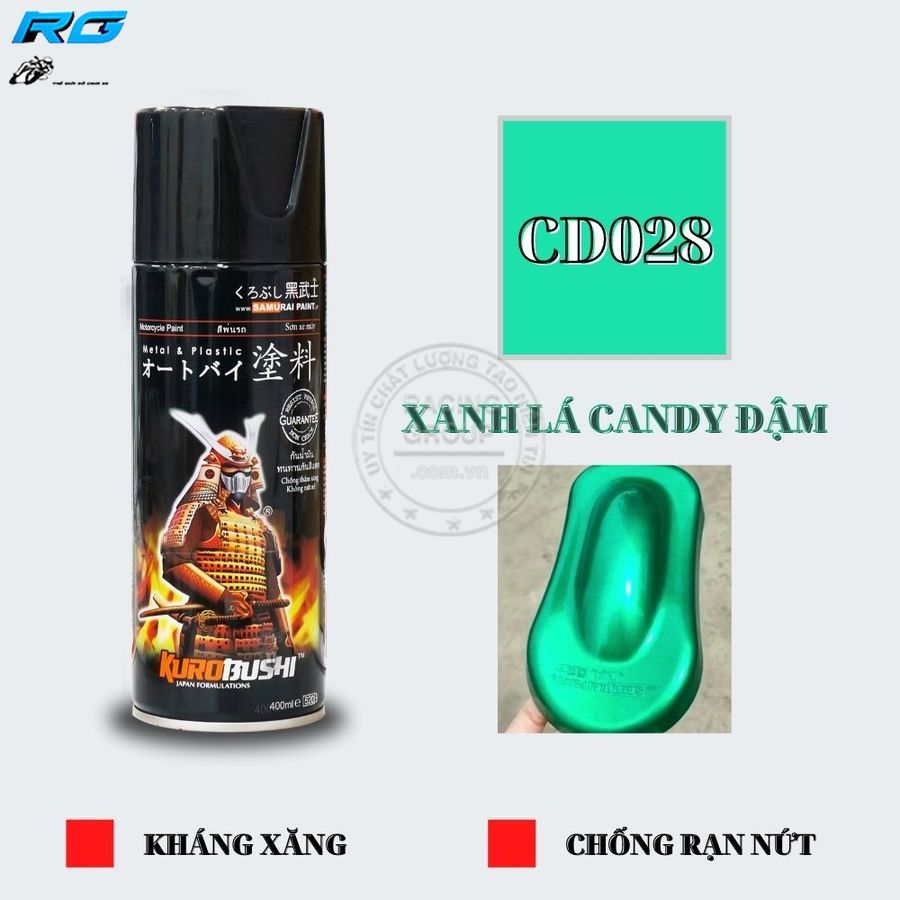 Sơn xịt samurai màu xanh candy đậm - cd028*