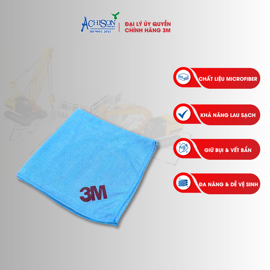 Chính hãng 100% khăn lau đa năng 3m microfiber lau vân tay, lau bụi, lau bếp, lau kính xe