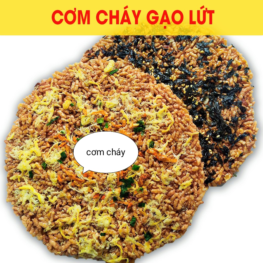 Cơm cháy gạo lứt chà bông - ăn vặt siêu ngon - ăn là ghiền - combo 3 gói 100g