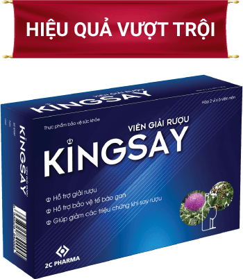 Viên giải rượu, giải độc gan, giảm triệu chứng khi say. KINGSAY, Hộp 12 viên, dùng 6 lần nhậu