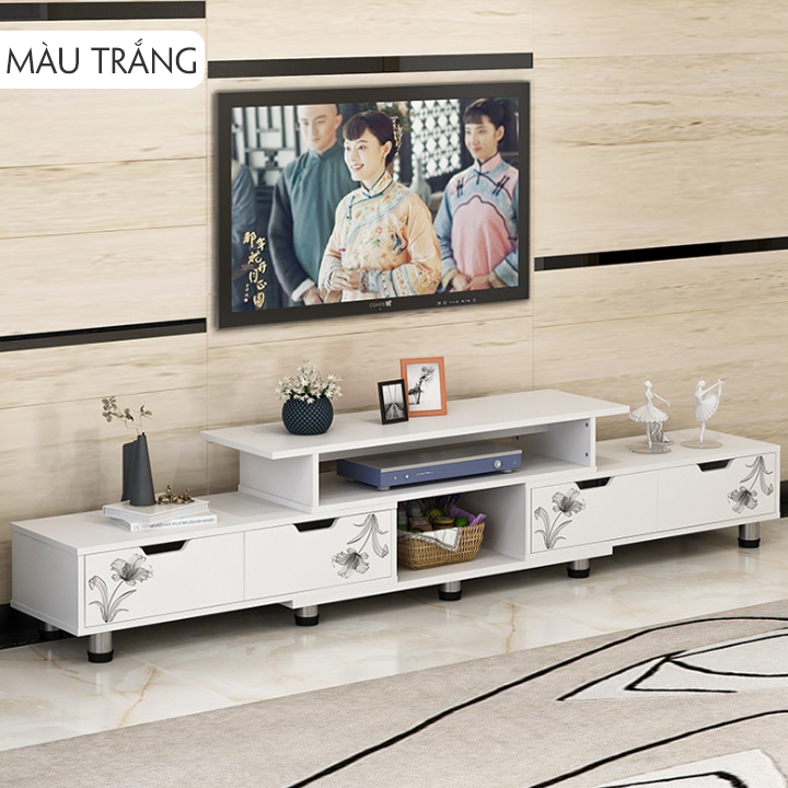 Kệ tivi để sàn gỗ công nghiệp MDF lõi xanh Thái Lan siêu chống ẩm có ngăn kéo T349