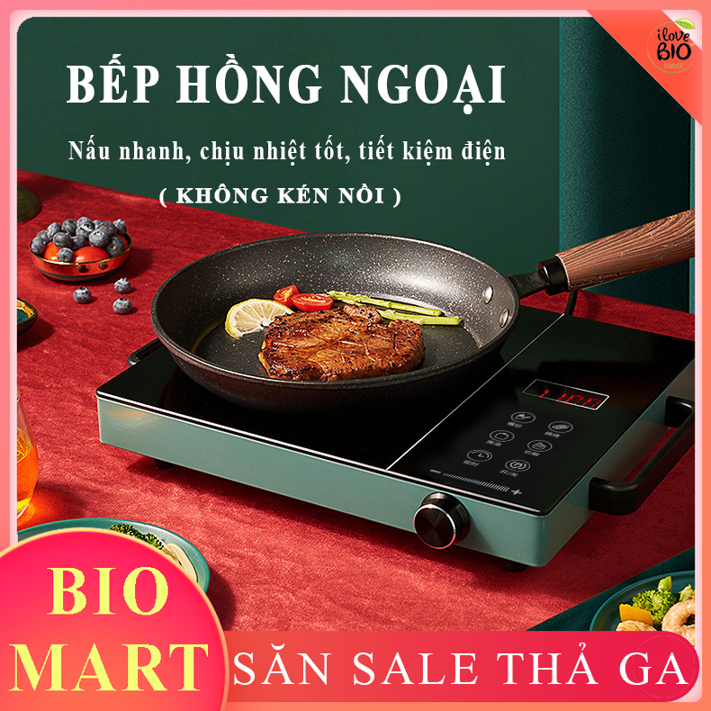 Bếp Hồng Ngoại Cảm Ứng PSREOT - Bếp Điện Mặt Kính Cường Lực KHÔNG KÉN NỒI – BIO187