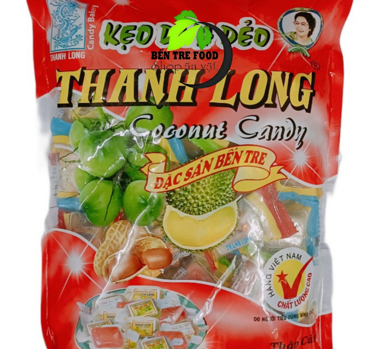Túi 500gr Kẹo dừa dẻo thập cẩm Thanh Long Bến Tre