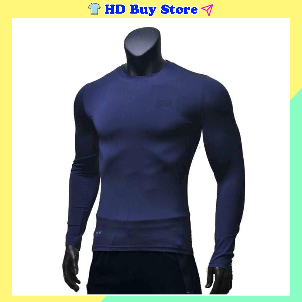 Áo giữ nhiệt nam nữ thể thao đá bóng chất thun co dãn - Áo thun nam body có logo - Áo thun nam giữ nhiệt - Áo phông dài tay nam - Áo body