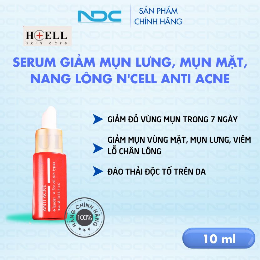 [ Chính hãng ] Serum giảm mụn lưng, mụn ,mặt, nang lông 20ML N'Cell Anti Acne - NDC shop