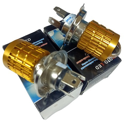 Led pha mini cầu lồi sáng Vàng Trắng vỏ đèn màu vàng - dochoixemay