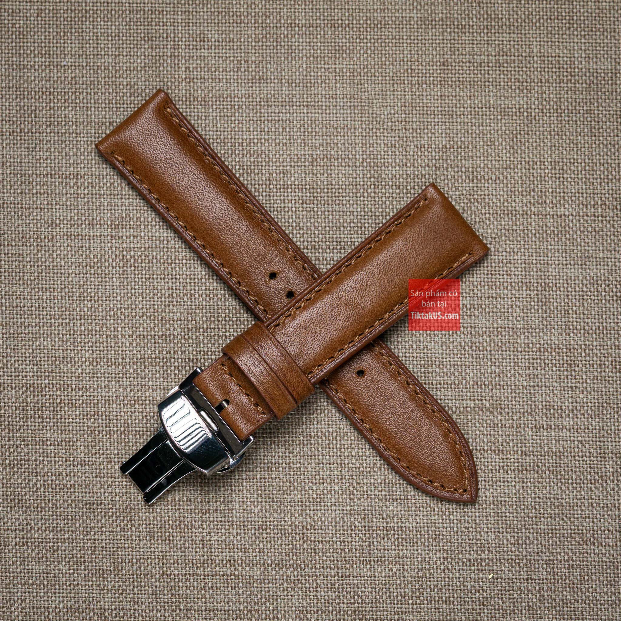 [HCM][Mua 1 tặng 1 ]Dây đồng hồ nam da bò thật kèm khóa bướm TẶNG KÈM cây thay dây và 2 chốt gắn dây đồng hồ Size từ 18mm đến 22mm