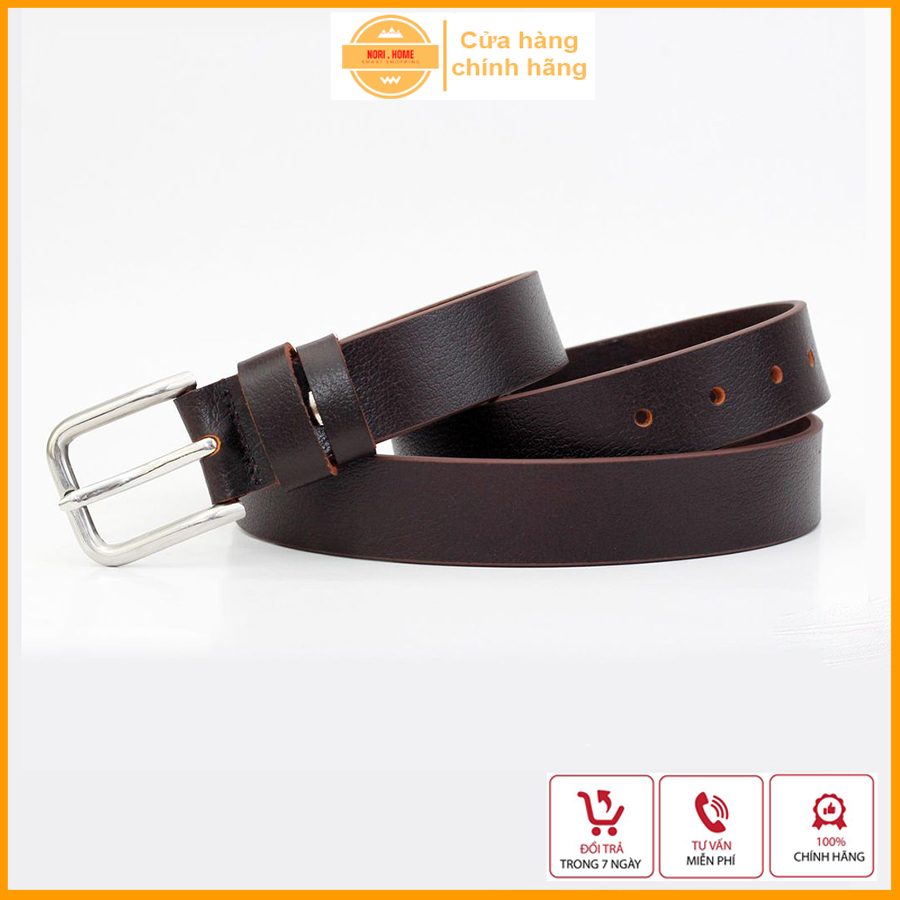 Thắt lưng nam da bò thô nguyên tấm NRL03, dây lưng nam khóa kim đúc nguyên khối chống gỉ, dây nịt bụng nam da thật siêu bền giá xưởng bảo hành 12 tháng - Nori Home