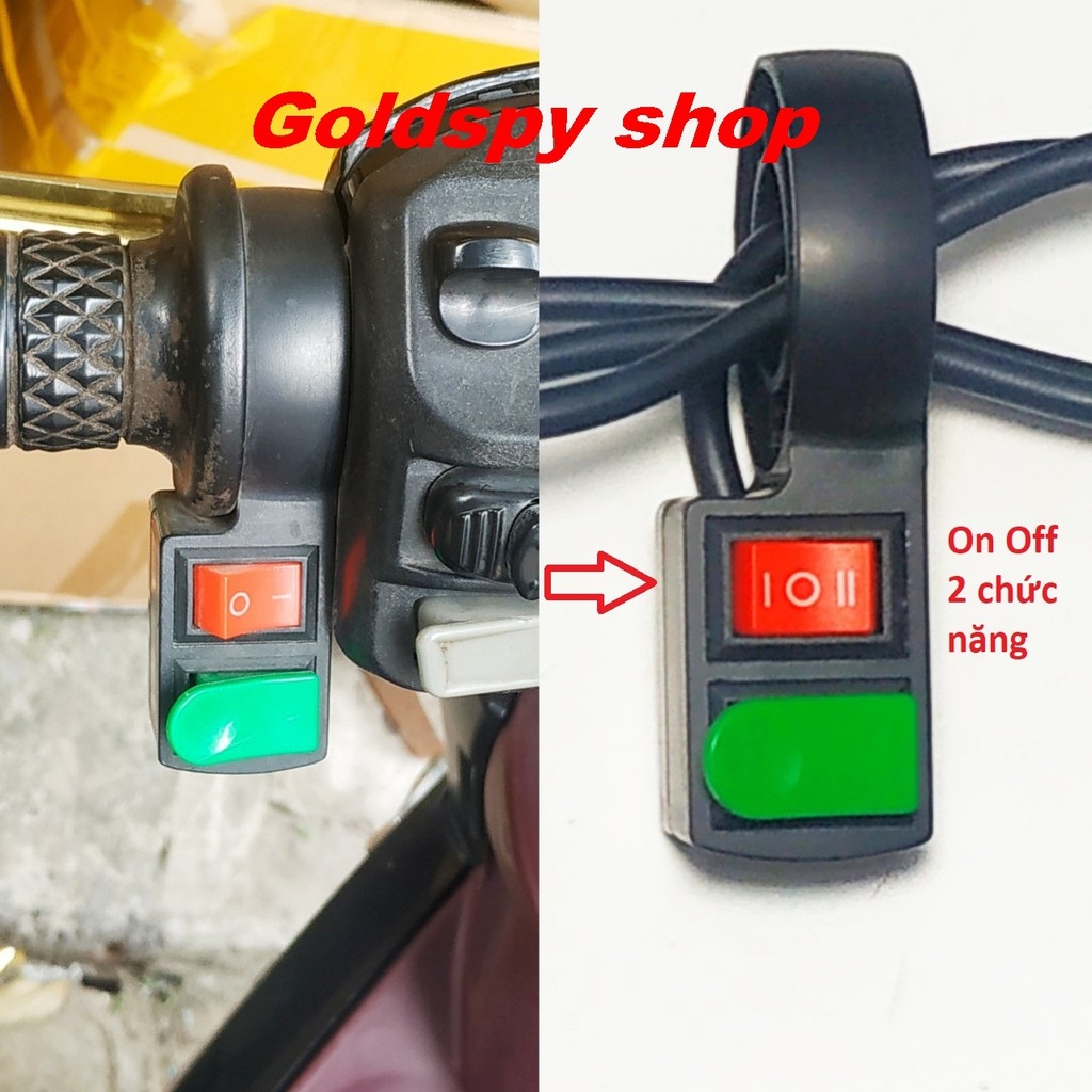 Cùm công tắc 2 nút gắn tay lái On/Off Passing hoặc còi